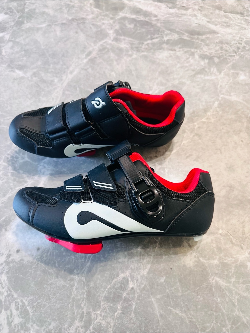 Peloton Cycling Shoes with Cleats Size 38 / Women's 7 Black Red White- Excellent - Picture 4 of 7